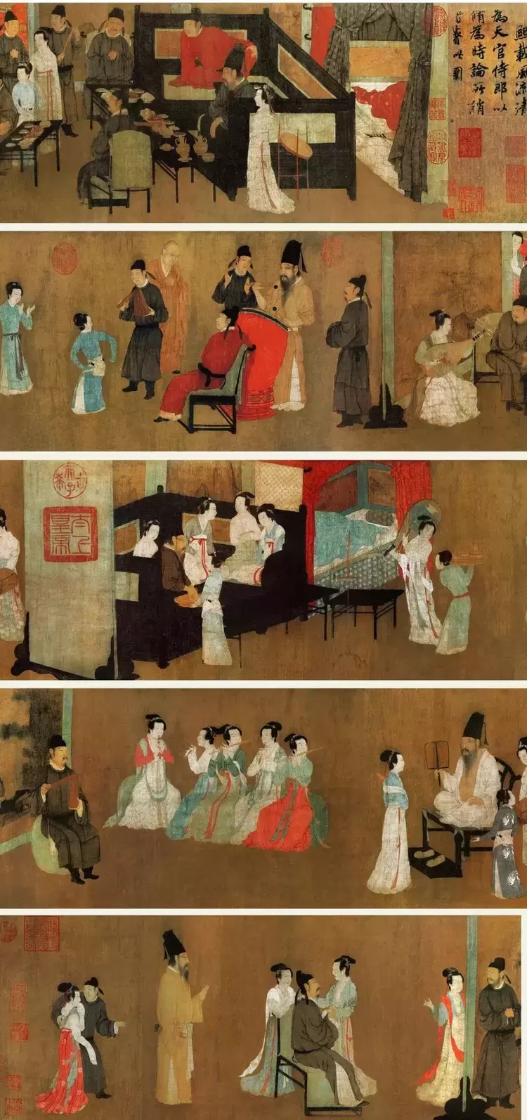 顾闳中《韩熙载夜宴图》赏析：历史中凸显出的艺术作品
