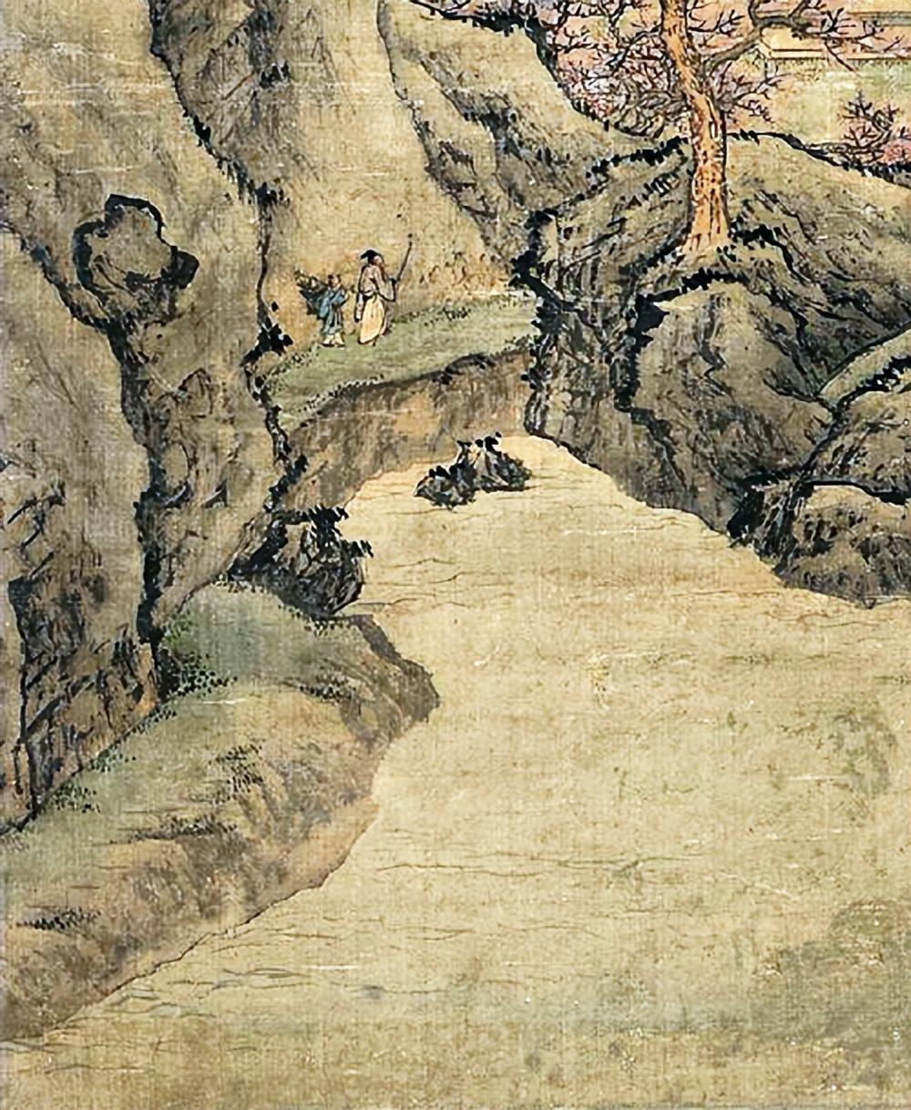 清代画家王云山水画作品《苍岩江渚》高清图片欣赏