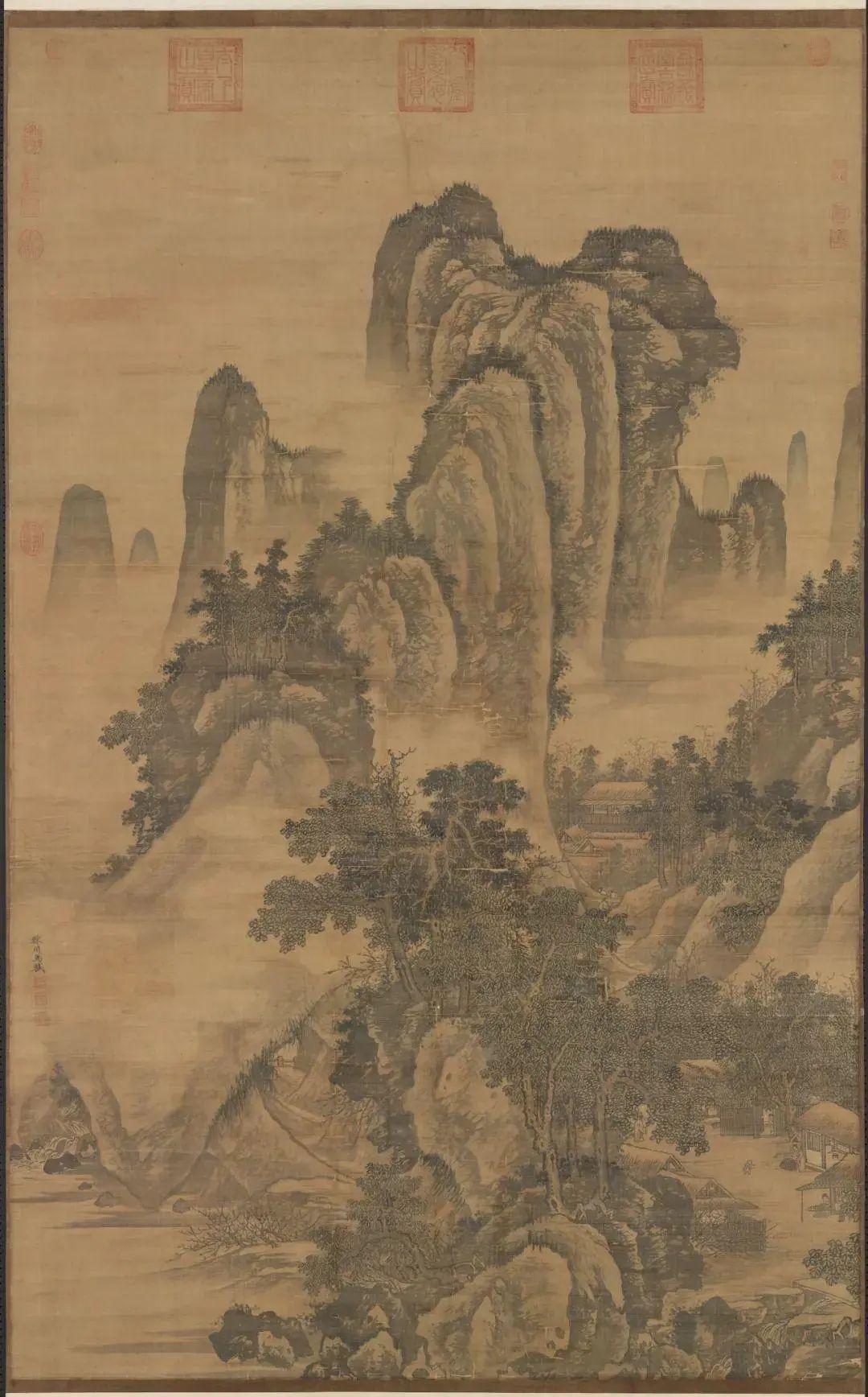 中国古代名画鉴赏：马轼《春坞村居图》