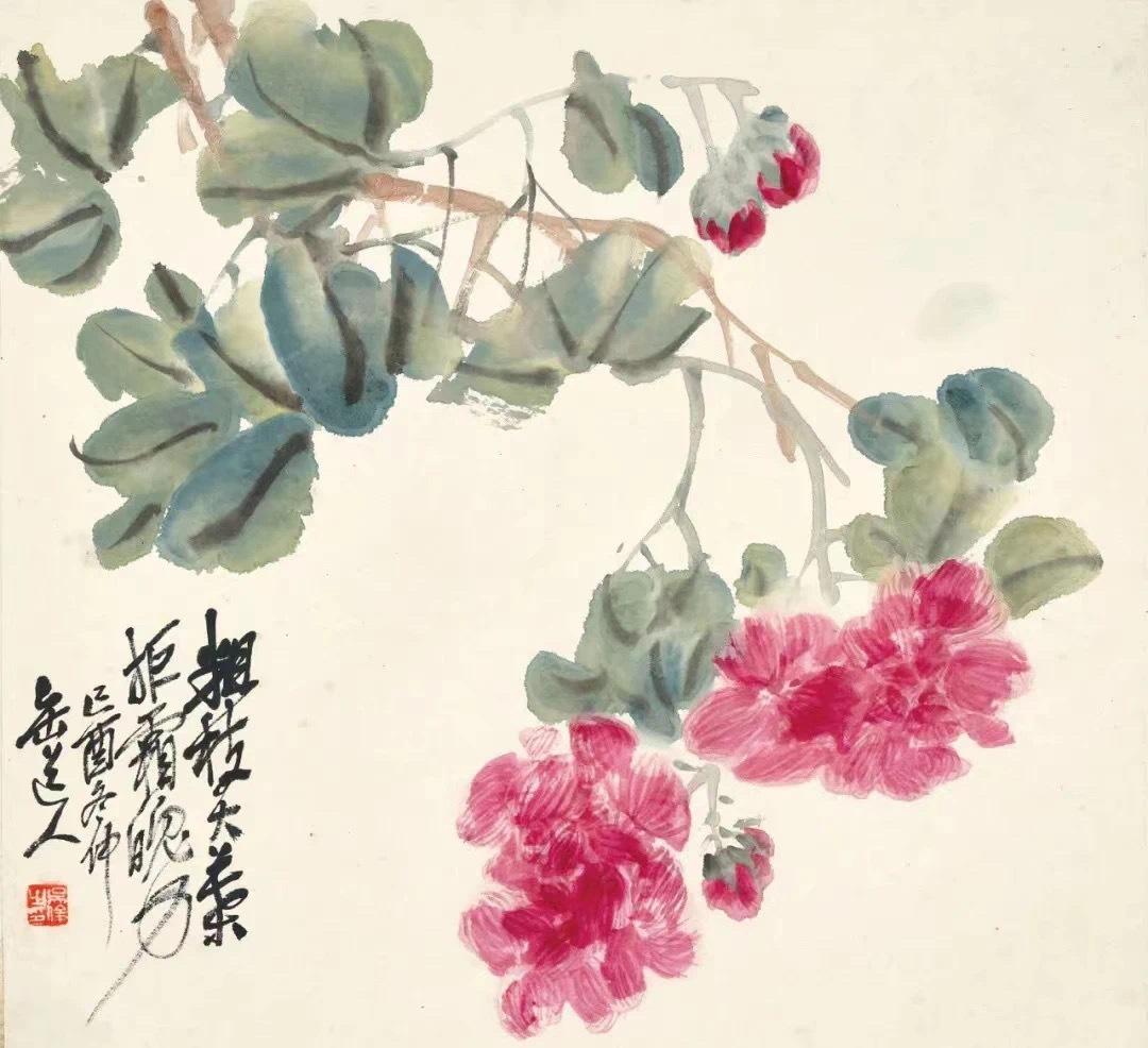 吴昌硕《十二帧花卉册》赏鉴：设色惊艳，花卉艺术典范