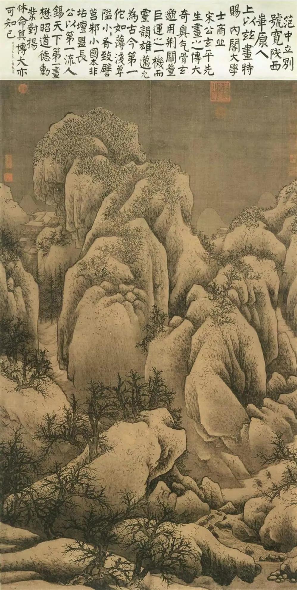 北宋 山水画家范宽《雪山萧寺图》高清鉴赏